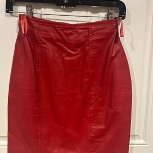 Vintage Chia real-leather mini skirt